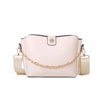 Women's Pu Leather Solid Color Fashion Chain Bucket Magnetic Buckle Crossbody Bag sku image 2