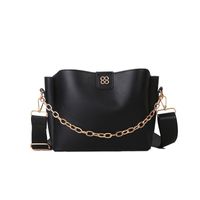 Women's Pu Leather Solid Color Fashion Chain Bucket Magnetic Buckle Crossbody Bag sku image 5