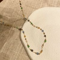 Fashion Geometric Artificial Crystal Beaded Necklace main image 4