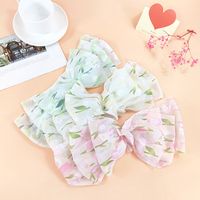 Cute Ditsy Floral Chiffon Bow Knot Hair Clip main image 4