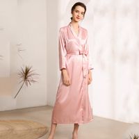 Luxurious Solid Color Imitated Silk Polyester Printing And Dyeing Pajamas main image 3
