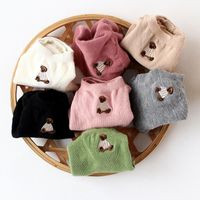 Koreanische Art Einfarbig Baumwolle Stickerei Socken main image 4