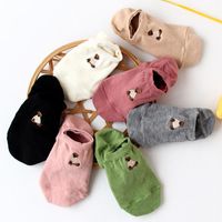 Koreanische Art Einfarbig Baumwolle Stickerei Socken main image 2