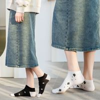 Fashion Color Block Flower Cotton Jacquard Socks main image 5