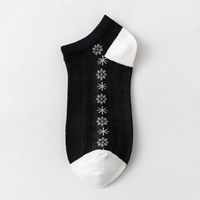 Fashion Color Block Flower Cotton Jacquard Socks sku image 1