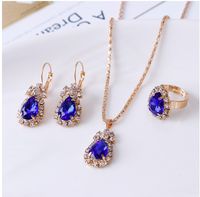 Casual Water Droplets Artificial Gemstones Artificial Rhinestones Women's Earrings Necklace main image 1