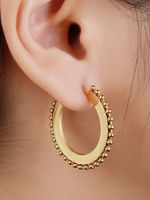 Einfacher Stil Kreis Titan Stahl Reif Ohrringe Überzug Edelstahl Ohrringe main image 4