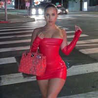 Streetwear Solid Color Long Sleeve Splicing Backless Polyester Dresses Mini Dress Pencil Skirt main image 6