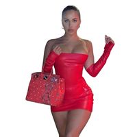 Streetwear Solid Color Long Sleeve Splicing Backless Polyester Dresses Mini Dress Pencil Skirt main image 4