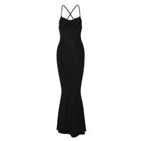 Women's A-line Skirt Elegant Backless Sleeveless Solid Color Maxi Long Dress Party main image 3