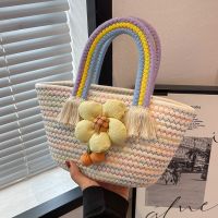 Vacation Solid Color Flower Bucket Tote Bag main image 6
