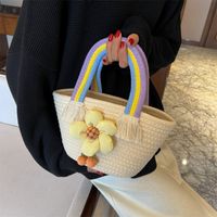 Vacation Solid Color Flower Bucket Tote Bag sku image 1