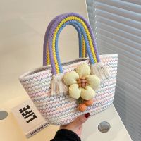 Vacation Solid Color Flower Bucket Tote Bag main image 3