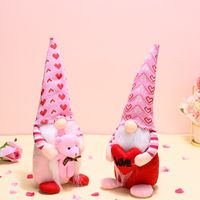 Cute Valentine's Day Gift Pink Rudolf Heart Couple Doll Decoration main image 1