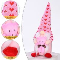 Cute Valentine's Day Gift Pink Rudolf Heart Couple Doll Decoration main image 3