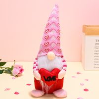 Cute Valentine's Day Gift Pink Rudolf Heart Couple Doll Decoration sku image 1