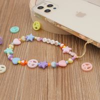Acrylic Beads Female Love Letters Mixed Color Peach Heart Five-pointed Star Mobile Phone Strap main image 4