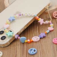 Acrylic Beads Female Love Letters Mixed Color Peach Heart Five-pointed Star Mobile Phone Strap main image 3
