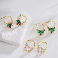 Fashion Geometric Copper Ear Studs Plating Zircon Copper Earrings main image 1