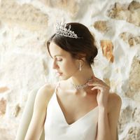 Hot Selling Fashion Bridal Headdress Retro Crystal Column Pearl Big Crown Headhair main image 3