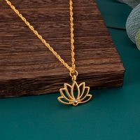 Fashion Lotus Alloy Plating Pendant Necklace 1 Piece main image 1