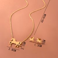 304 Stainless Steel Classic Style Plating Horse Jewelry Set main image 4