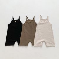 Casual Solid Color Cotton Button Baby Clothes main image 1