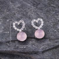 Fashion Water Droplets Heart Shape Butterfly Copper Drop Earrings Plating Inlay Zircon Copper Earrings sku image 2