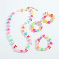 Ethnic Style Pentagram Synthetic Resin Mixed Materials Beaded Knitting Bracelets Necklace 1 Piece main image 3