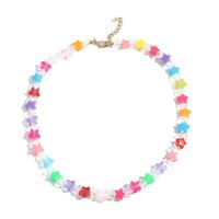 Ethnic Style Pentagram Synthetic Resin Mixed Materials Beaded Knitting Bracelets Necklace 1 Piece sku image 2
