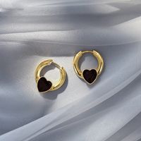 Fashion Heart Shape Copper Earrings Plating Copper Earrings main image 1