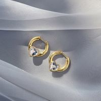 Fashion Heart Shape Copper Earrings Plating Copper Earrings sku image 1