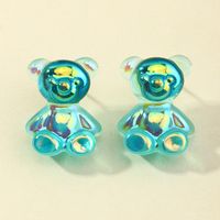 Cute Colorful Bear Earrings sku image 8