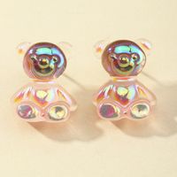 Cute Colorful Bear Earrings sku image 6