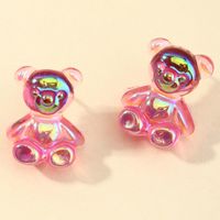 Cute Colorful Bear Earrings sku image 7