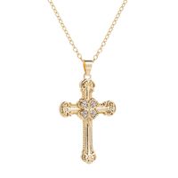 Fashion Cross Copper Necklace Inlay Rhinestone Copper Necklaces main image 7