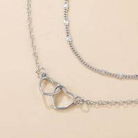 Simple Style Heart Shape Alloy Plating Bracelets 2 Pieces main image 2