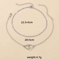 Simple Style Heart Shape Alloy Plating Bracelets 2 Pieces main image 5