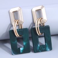 Retro Rectangle Synthetic Resin Splicing Drop Earrings 1 Pair main image 5