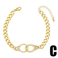 Fashion Leopard Head Copper Bracelets Gold Plated Inlay Zircon Copper Bracelets main image 5