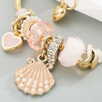 Fashion Heart Shape Shell Alloy Rhinestone Pearl Plating Bracelets main image 3