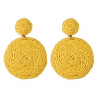 Sweet Round Raffia Drop Earrings sku image 3