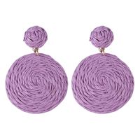 Sweet Round Raffia Drop Earrings sku image 2