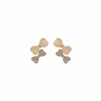 Simple Style Bow Knot Alloy Inlay Rhinestone Earrings main image 4