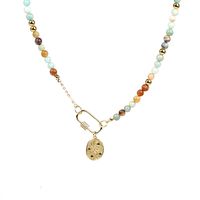 Mode Pentagramm Mond Kupfer Überzug Künstliche Edelsteine Armbänder Halskette main image 2