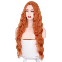 Femmes Mode Orange Décontractée Fibre Chimique Pièce Centrale Cheveux Longs Et Bouclés Perruques main image 5