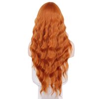 Femmes Mode Orange Décontractée Fibre Chimique Pièce Centrale Cheveux Longs Et Bouclés Perruques main image 3