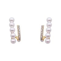 Fashion Geometric Metal Artificial Rhinestones Artificial Pearls Ear Studs main image 3