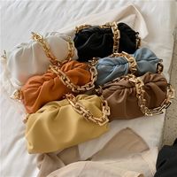 Fashion Solid Color Chain Square Zipper Underarm Bag Chain Bag main image 4