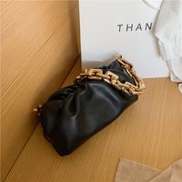 Fashion Solid Color Chain Square Zipper Underarm Bag Chain Bag sku image 5